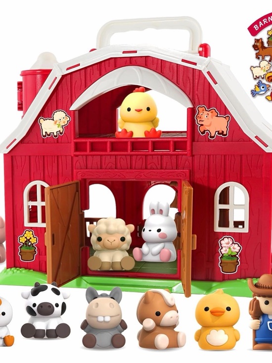 SpringFlower Other - Toddler Barn Farm Animals Playset Toys 9 accessories